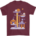Cat Villians Funny Halloween Horror Mens T-Shirt 100% Cotton Maroon