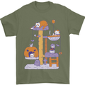 Cat Villians Funny Halloween Horror Mens T-Shirt 100% Cotton Military Green