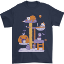 Cat Villians Funny Halloween Horror Mens T-Shirt 100% Cotton Navy Blue