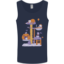 Cat Villians Funny Halloween Horror Mens Vest Tank Top Navy Blue