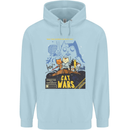 Cat Wars Funny Sci-Fi Childrens Kids Hoodie Light Blue