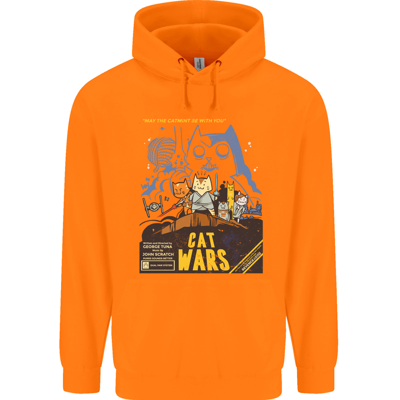 Cat Wars Funny Sci-Fi Childrens Kids Hoodie Orange
