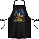 Cat Wars Funny Sci-Fi Cotton Apron 100% Organic Black