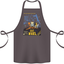 Cat Wars Funny Sci-Fi Cotton Apron 100% Organic Dark Grey