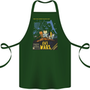 Cat Wars Funny Sci-Fi Cotton Apron 100% Organic Forest Green