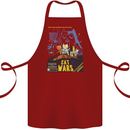 Cat Wars Funny Sci-Fi Cotton Apron 100% Organic Maroon