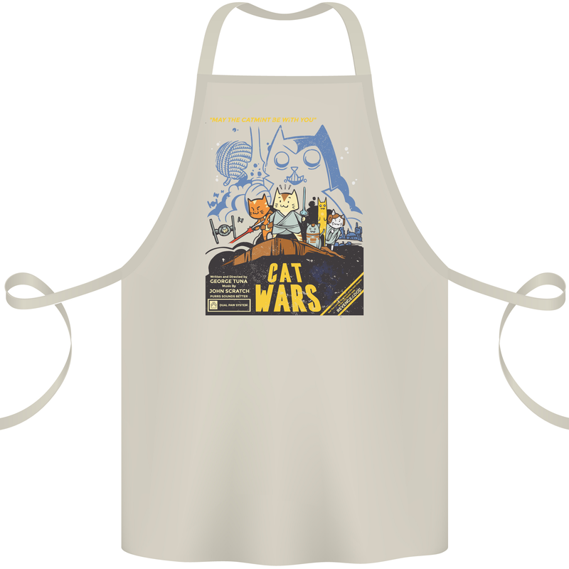 Cat Wars Funny Sci-Fi Cotton Apron 100% Organic Natural