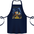 Cat Wars Funny Sci-Fi Cotton Apron 100% Organic Navy Blue