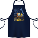Cat Wars Funny Sci-Fi Cotton Apron 100% Organic Navy Blue