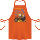 Cat Wars Funny Sci-Fi Cotton Apron 100% Organic Orange