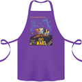 Cat Wars Funny Sci-Fi Cotton Apron 100% Organic Purple