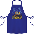 Cat Wars Funny Sci-Fi Cotton Apron 100% Organic Royal Blue