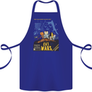 Cat Wars Funny Sci-Fi Cotton Apron 100% Organic Royal Blue