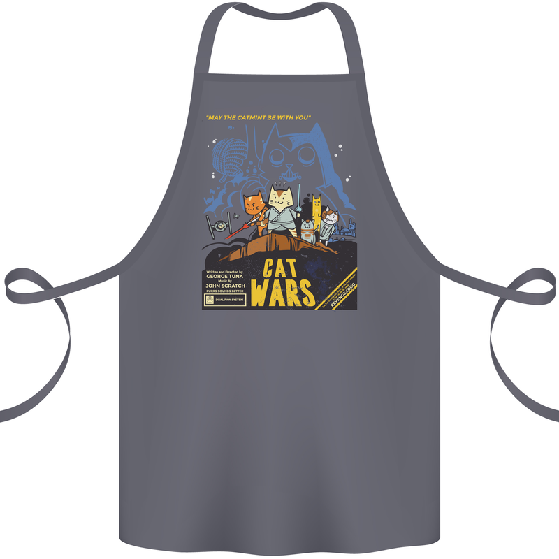 Cat Wars Funny Sci-Fi Cotton Apron 100% Organic Steel