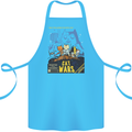 Cat Wars Funny Sci-Fi Cotton Apron 100% Organic Turquoise