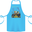 Cat Wars Funny Sci-Fi Cotton Apron 100% Organic Turquoise