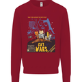 Cat Wars Funny Sci-Fi Kids Sweatshirt Jumper Red