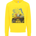 Cat Wars Funny Sci-Fi Kids Sweatshirt Jumper Yellow