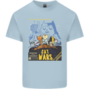 Cat Wars Funny Sci-Fi Kids T-Shirt Childrens Light Blue