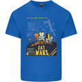 Cat Wars Funny Sci-Fi Kids T-Shirt Childrens Royal Blue