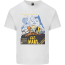 Cat Wars Funny Sci-Fi Kids T-Shirt Childrens White