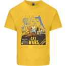 Cat Wars Funny Sci-Fi Kids T-Shirt Childrens Yellow