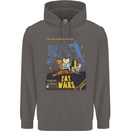 Cat Wars Funny Sci-Fi Mens 80% Cotton Hoodie Charcoal