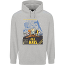 Cat Wars Funny Sci-Fi Mens 80% Cotton Hoodie Sports Grey