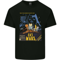 Cat Wars Funny Sci-Fi Mens Cotton T-Shirt Tee Top Black