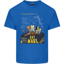 Cat Wars Funny Sci-Fi Mens Cotton T-Shirt Tee Top Royal Blue