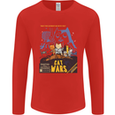 Cat Wars Funny Sci-Fi Mens Long Sleeve T-Shirt Red