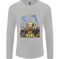 Cat Wars Funny Sci-Fi Mens Long Sleeve T-Shirt Sports Grey