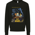 Cat Wars Funny Sci-Fi Mens Sweatshirt Jumper Black