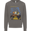 Cat Wars Funny Sci-Fi Mens Sweatshirt Jumper Charcoal