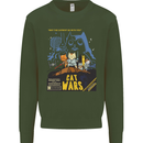 Cat Wars Funny Sci-Fi Mens Sweatshirt Jumper Forest Green