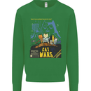 Cat Wars Funny Sci-Fi Mens Sweatshirt Jumper Irish Green