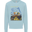 Cat Wars Funny Sci-Fi Mens Sweatshirt Jumper Light Blue