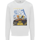 Cat Wars Funny Sci-Fi Mens Sweatshirt Jumper White