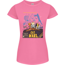 Cat Wars Funny Sci-Fi Womens Petite Cut T-Shirt Azalea
