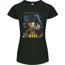 Cat Wars Funny Sci-Fi Womens Petite Cut T-Shirt Black