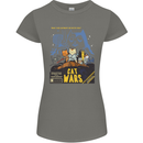 Cat Wars Funny Sci-Fi Womens Petite Cut T-Shirt Charcoal