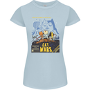 Cat Wars Funny Sci-Fi Womens Petite Cut T-Shirt Light Blue