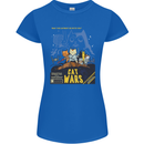 Cat Wars Funny Sci-Fi Womens Petite Cut T-Shirt Royal Blue