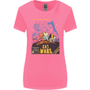 Cat Wars Funny Sci-Fi Womens Wider Cut T-Shirt Azalea