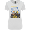 Cat Wars Funny Sci-Fi Womens Wider Cut T-Shirt White