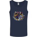 Cat & Dog Rock Band Music Guitar Drums Mens Vest Tank Top Navy Blue