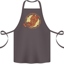 Cat & Pizza Anti Valentines Singles Day Cotton Apron 100% Organic Dark Grey
