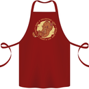 Cat & Pizza Anti Valentines Singles Day Cotton Apron 100% Organic Maroon
