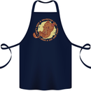 Cat & Pizza Anti Valentines Singles Day Cotton Apron 100% Organic Navy Blue