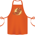 Cat & Pizza Anti Valentines Singles Day Cotton Apron 100% Organic Orange